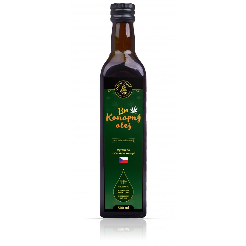 Ekologiczny olej z nasion konopi tłoczony na zimno 500 ml